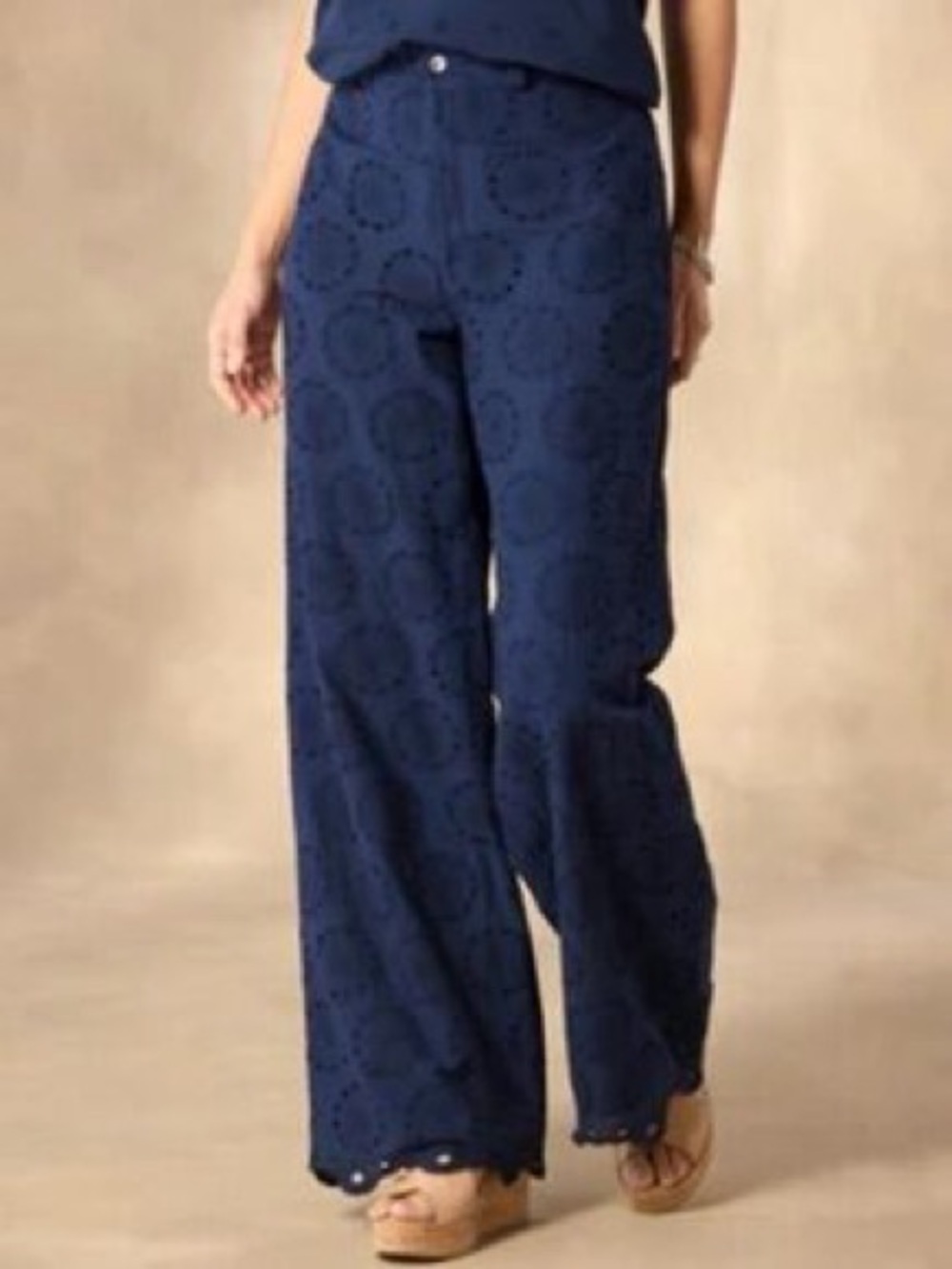 Sundance Beachy Bliss Eyelet Pants Womens Size 4 - Wide leg